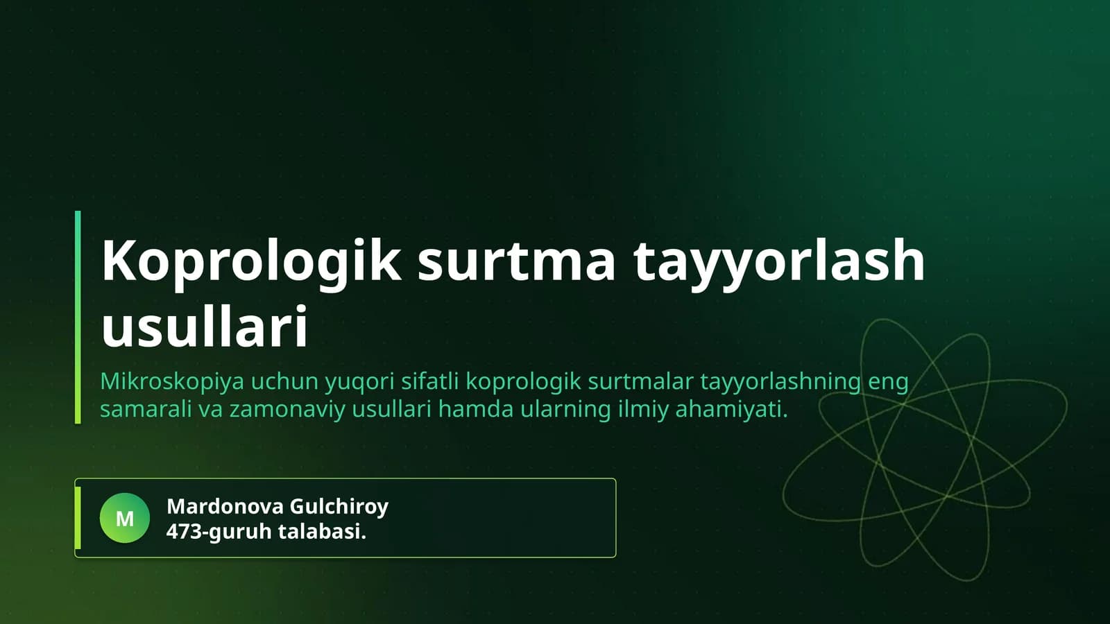 Koprologik surtma tayyorlash usullari