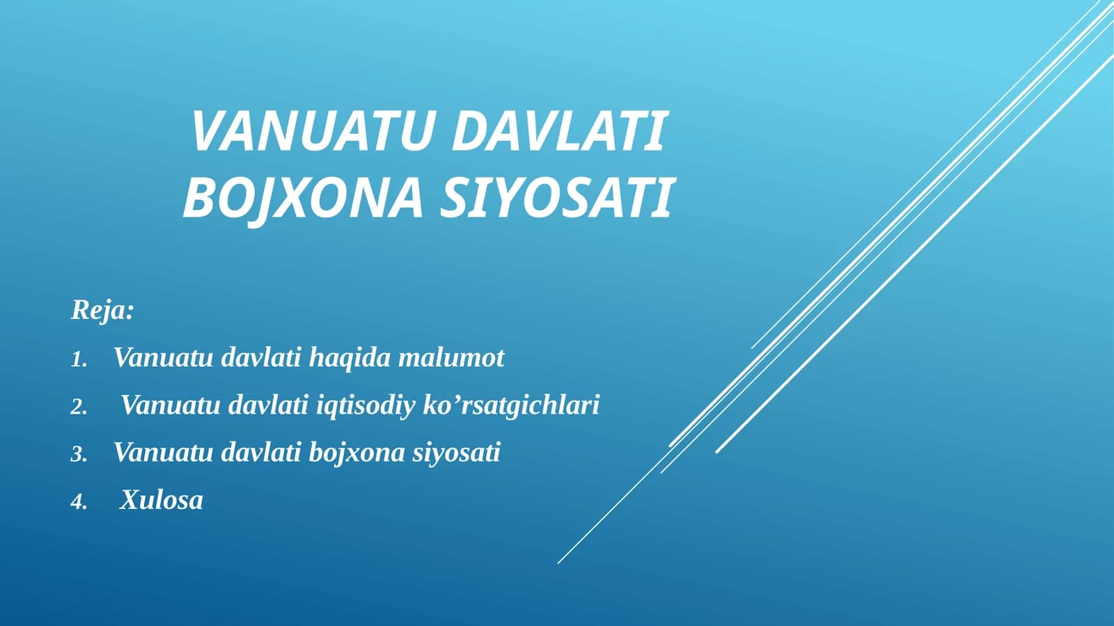 Vanuatu davlati bojxona siyosati