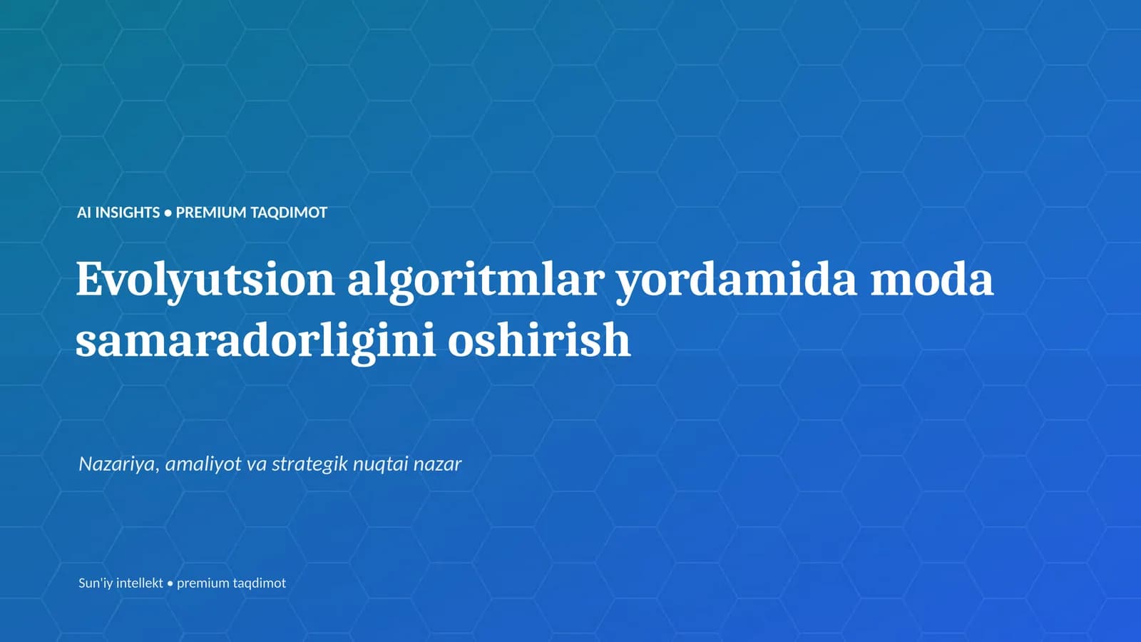 Evolyutsion algoritmlar