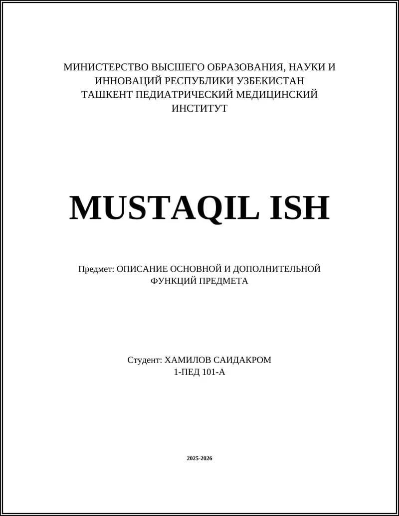 MUSTAQIL ISH