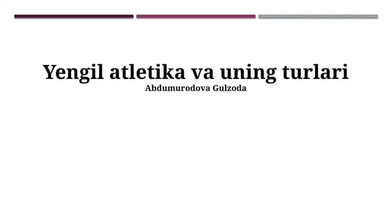 Yengil atletika va uning turlari