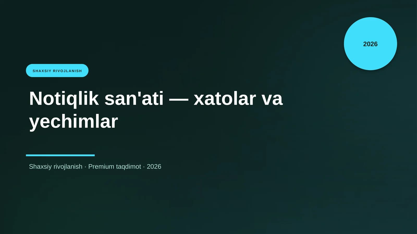 Notiqlik san'ati — xatolar va yechimlar
