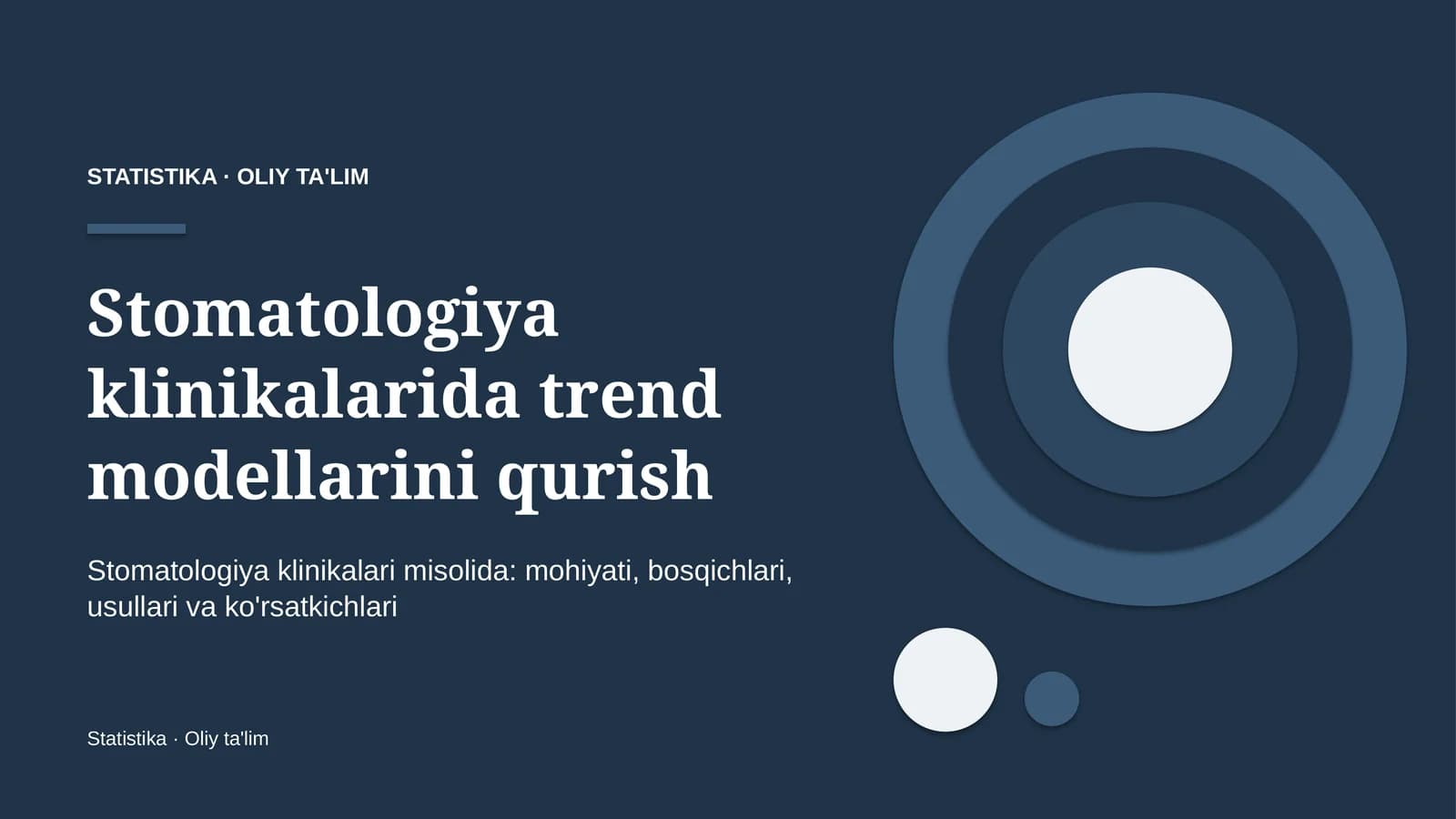 Stomatologiya klinikalarida trend modellarini qurish