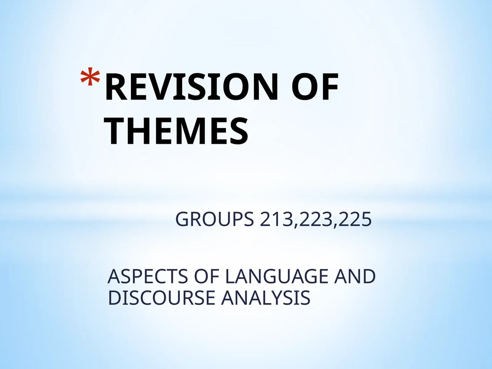 ASPECTS OF LANGUAGE AND DISCOURSE ANALYSIS