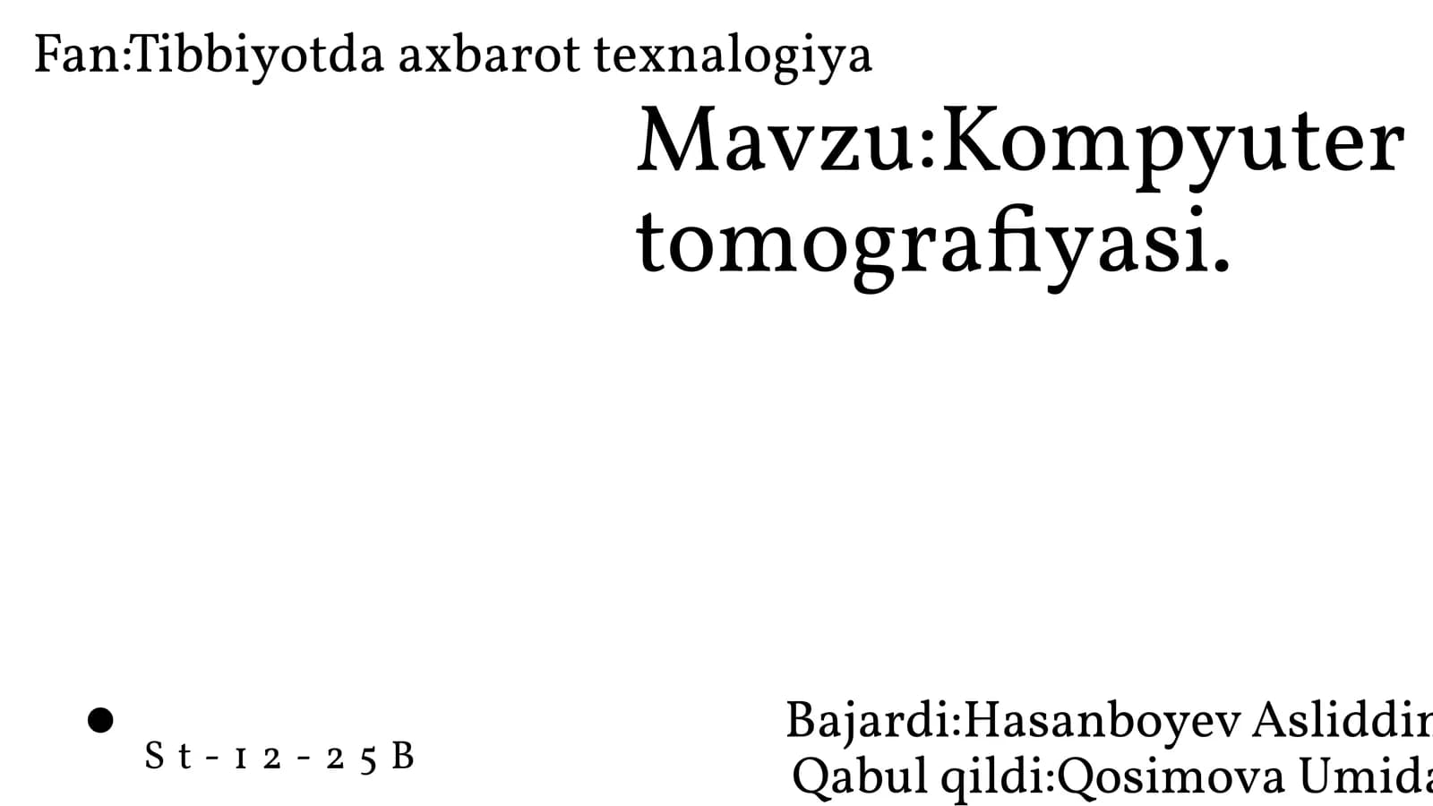 Kompyuter Tomografiyasi