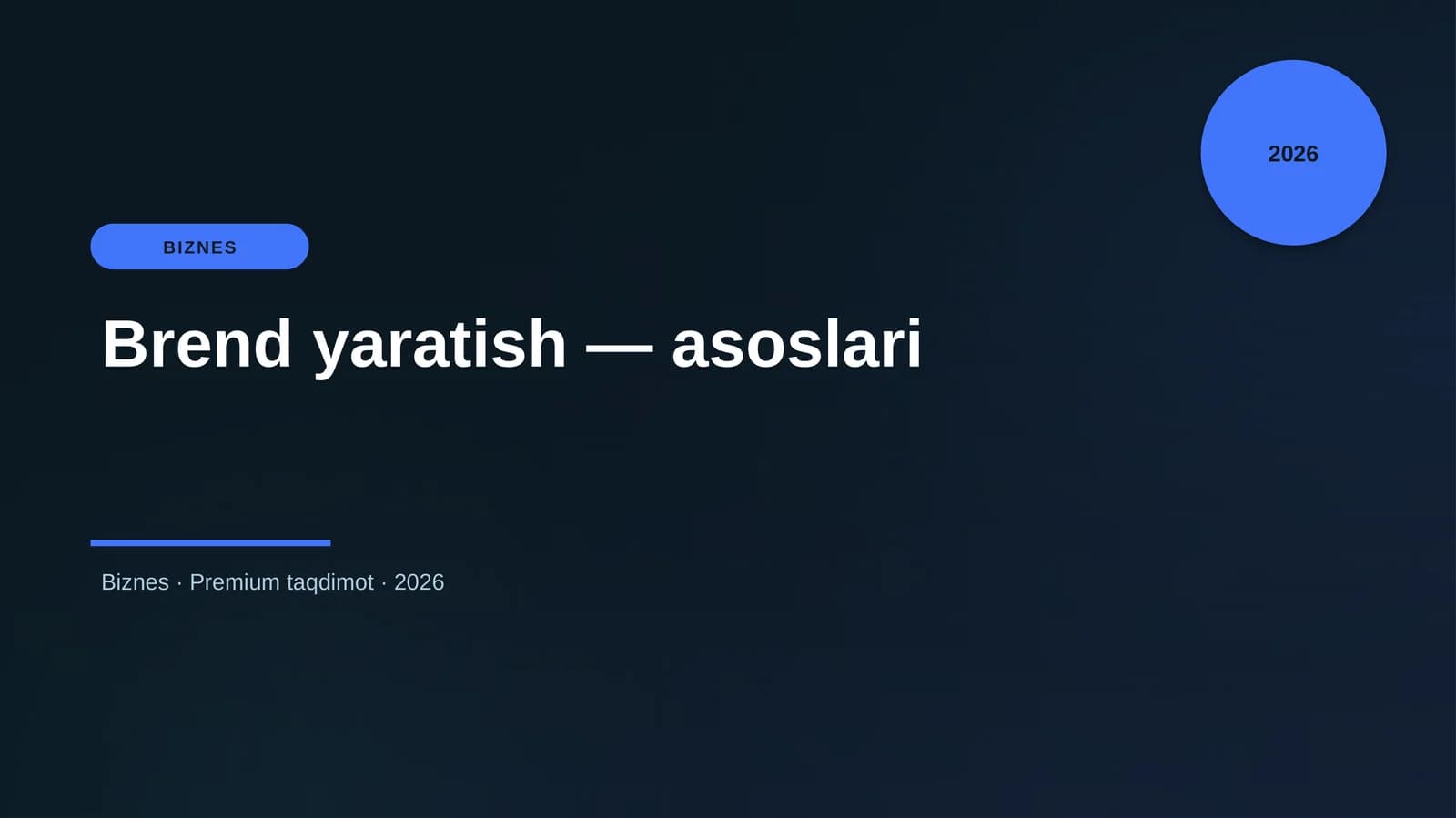 Brend yaratish — asoslari