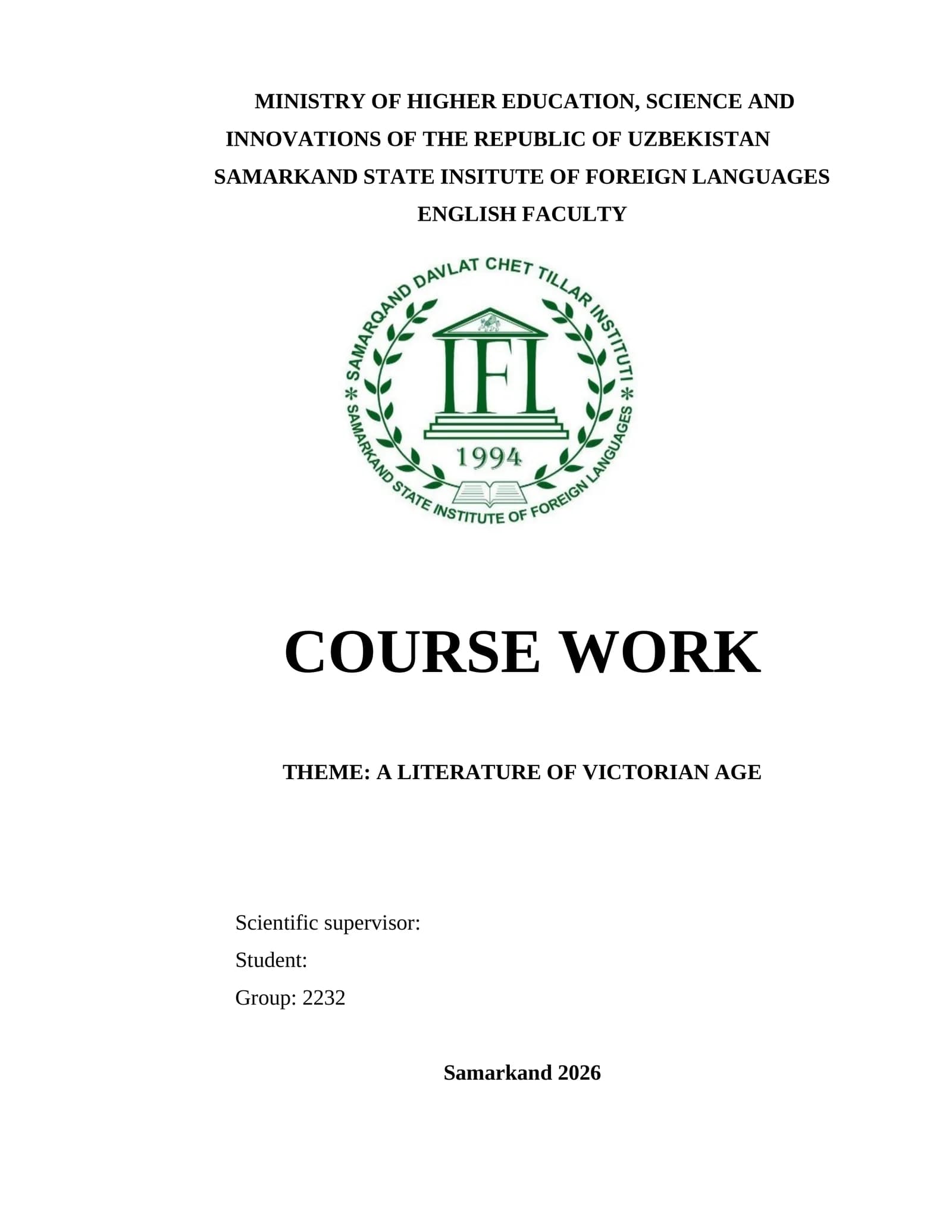A LITERATURE OF VICTORIAN AGE