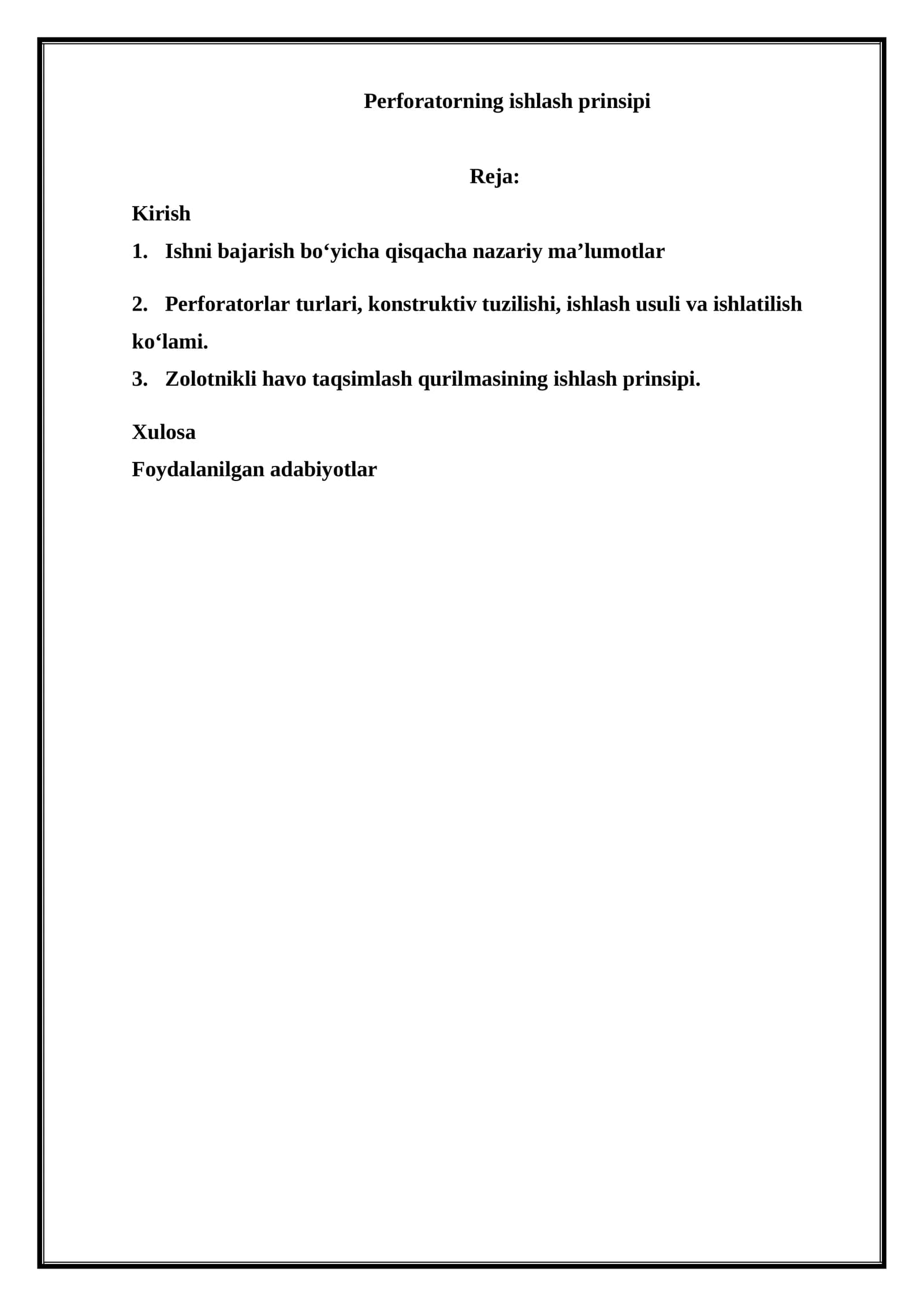 Perforatorning ishlash prinsipi