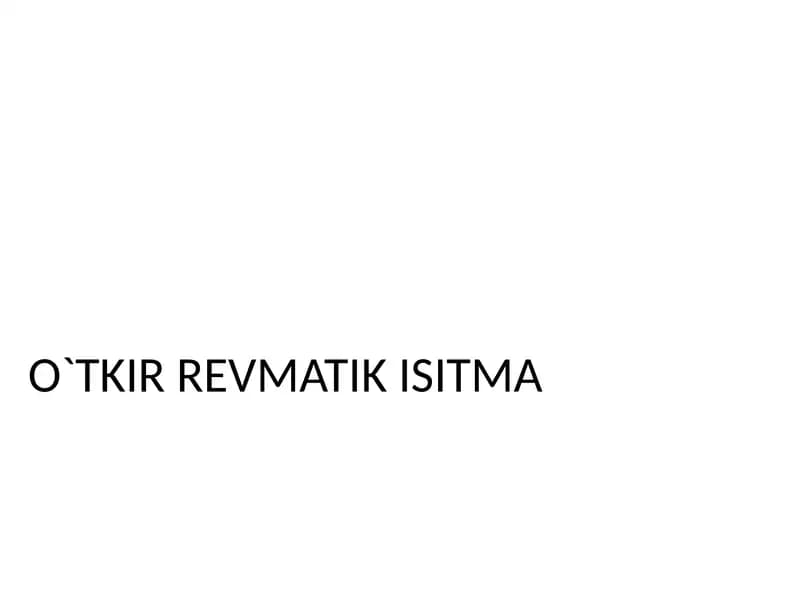 O`TKIR REVMATIK ISITMA