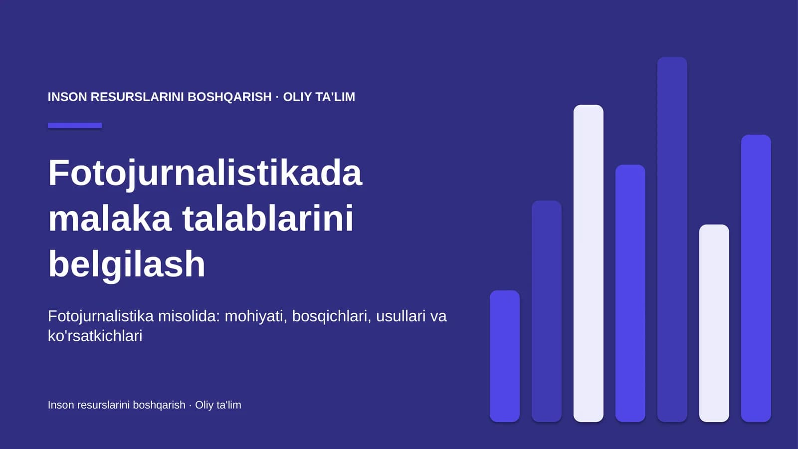 Fotojurnalistikada malaka talablarini belgilash