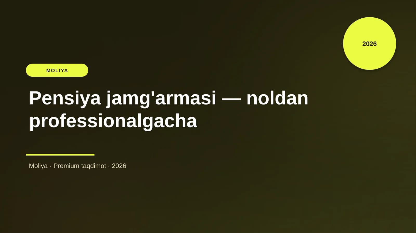 Pensiya jamg'armasi — noldan professionalgacha