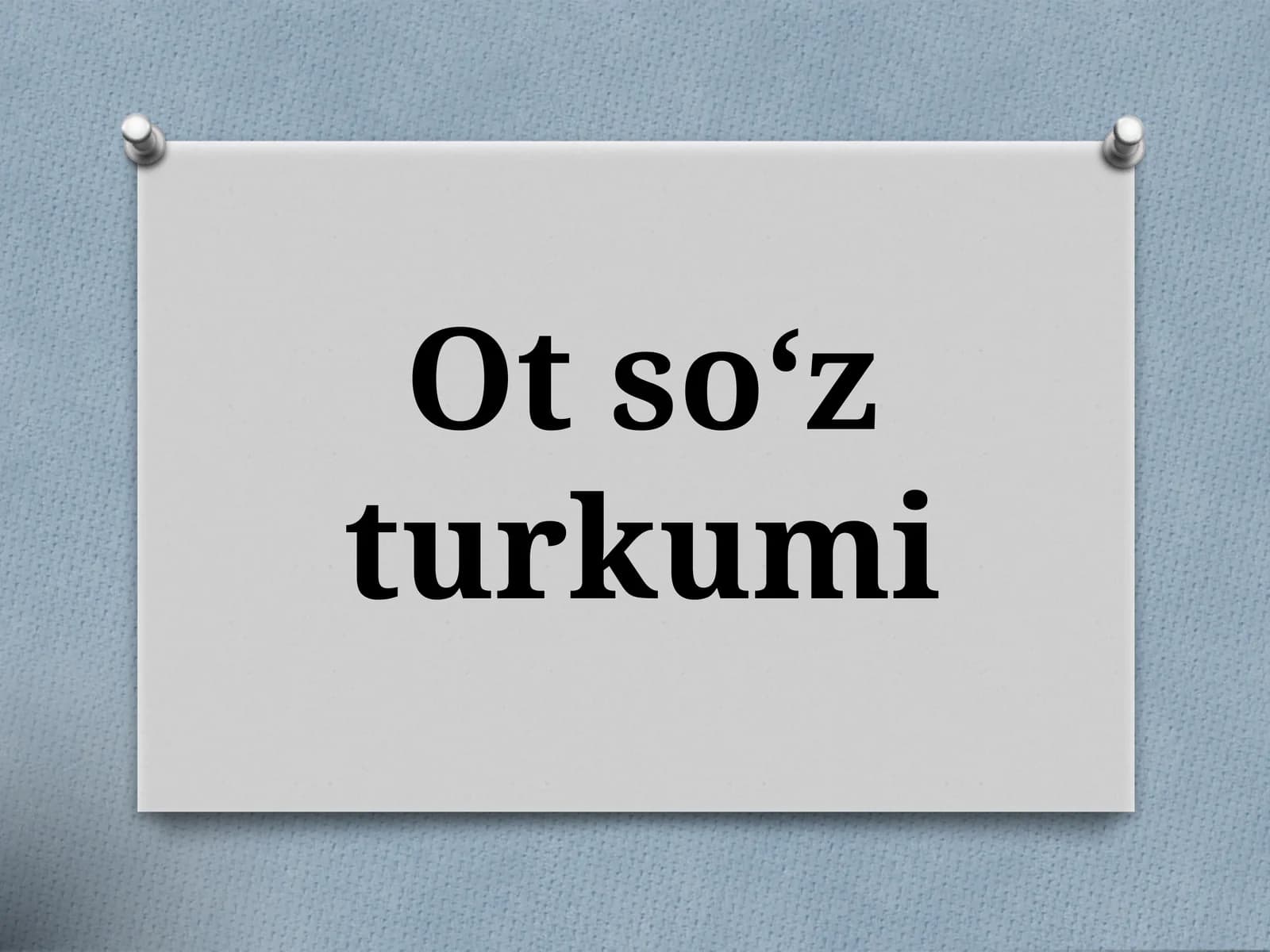 Ot soʻz turkumi
