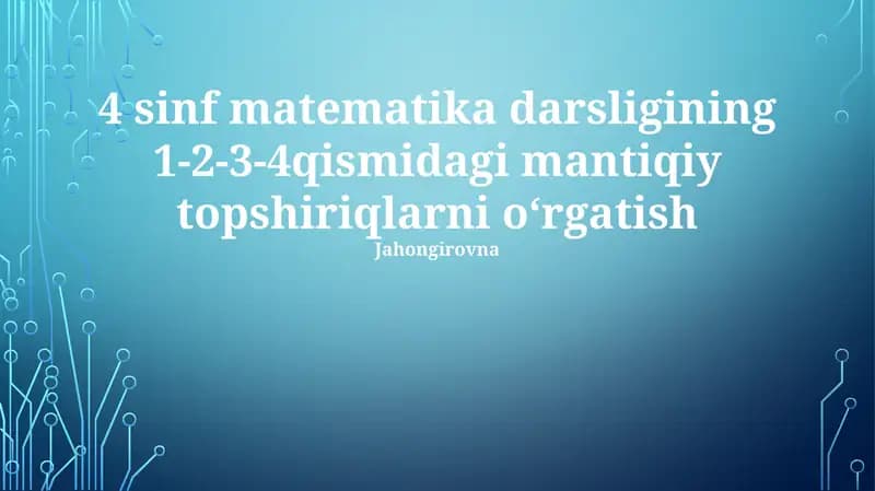 4 sinf matematika darsligi