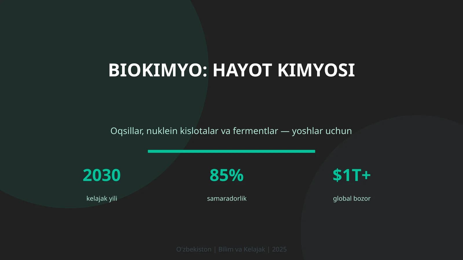 BIOKIMYO: HAYOT KIMYOSI