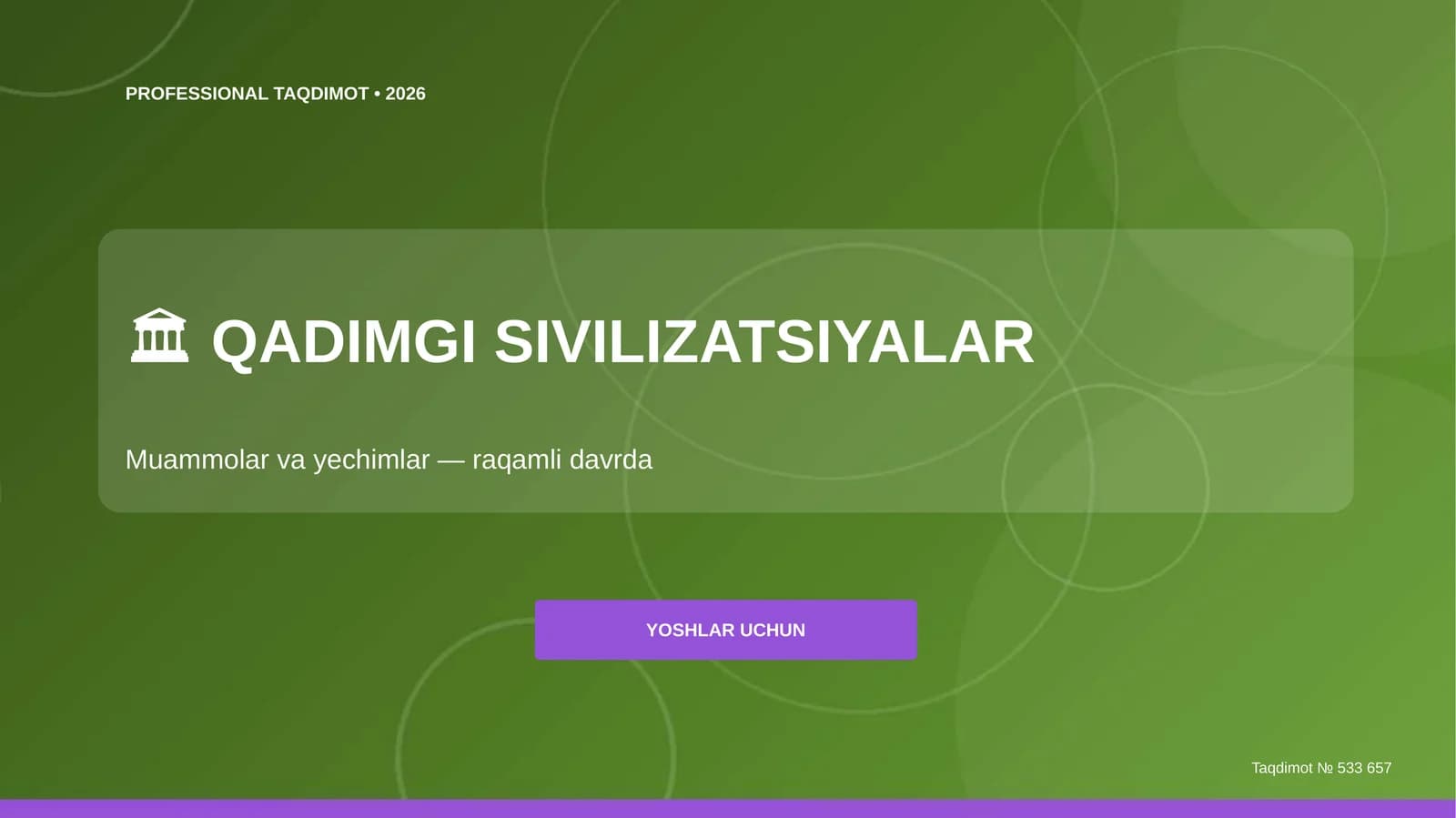 Qadimgi sivilizatsiyalar: muammolar va yechimlar