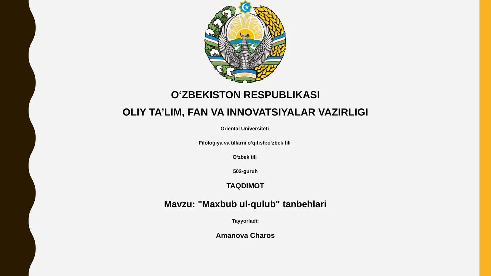 "Maxbub ul-qulub" tanbehlari