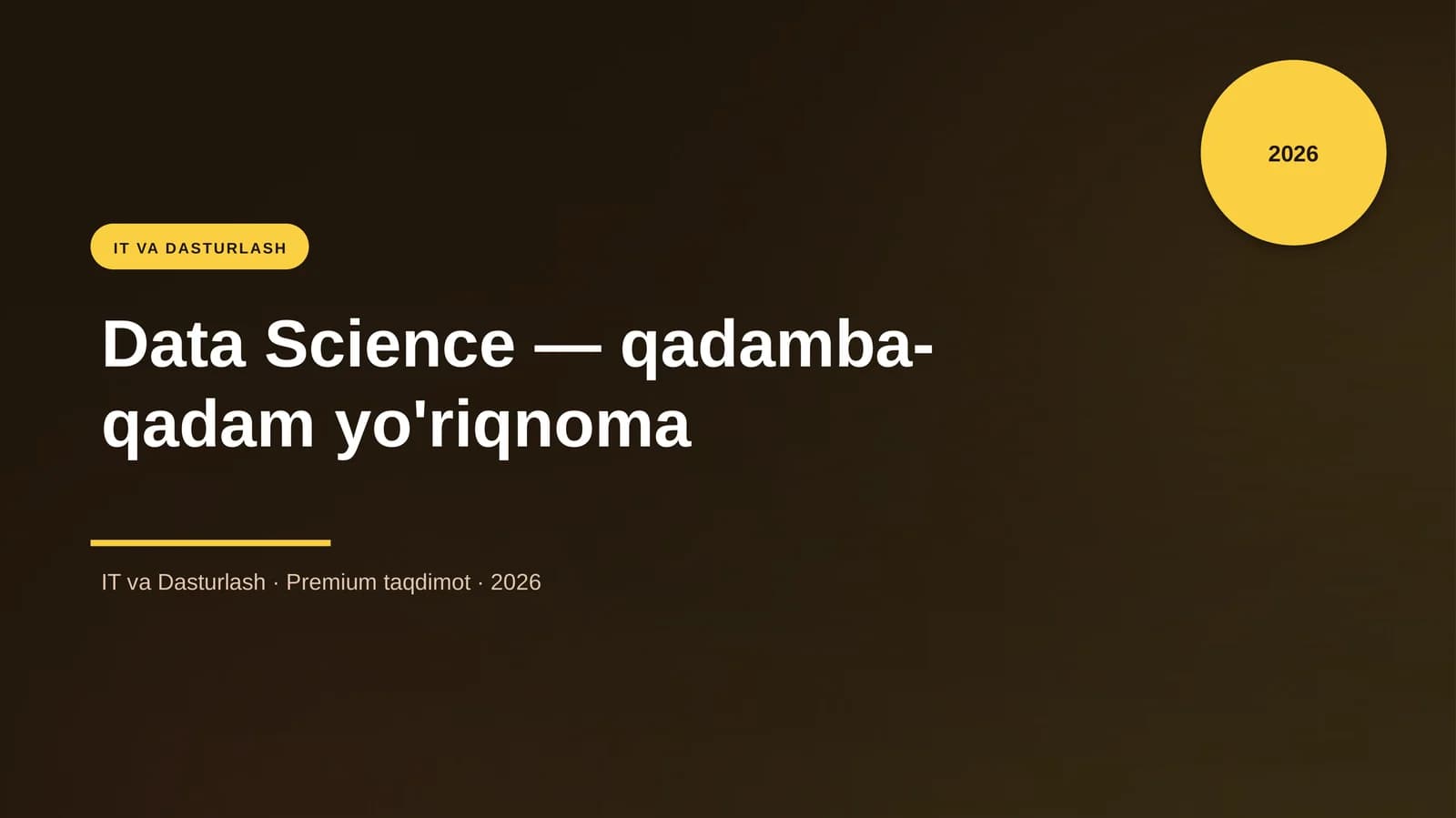 Data Science — qadamba-qadam yo'riqnoma