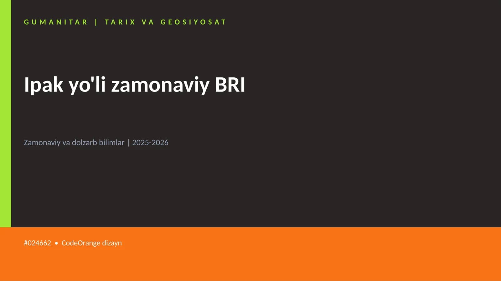 Ipak yo'li zamonaviy BRI