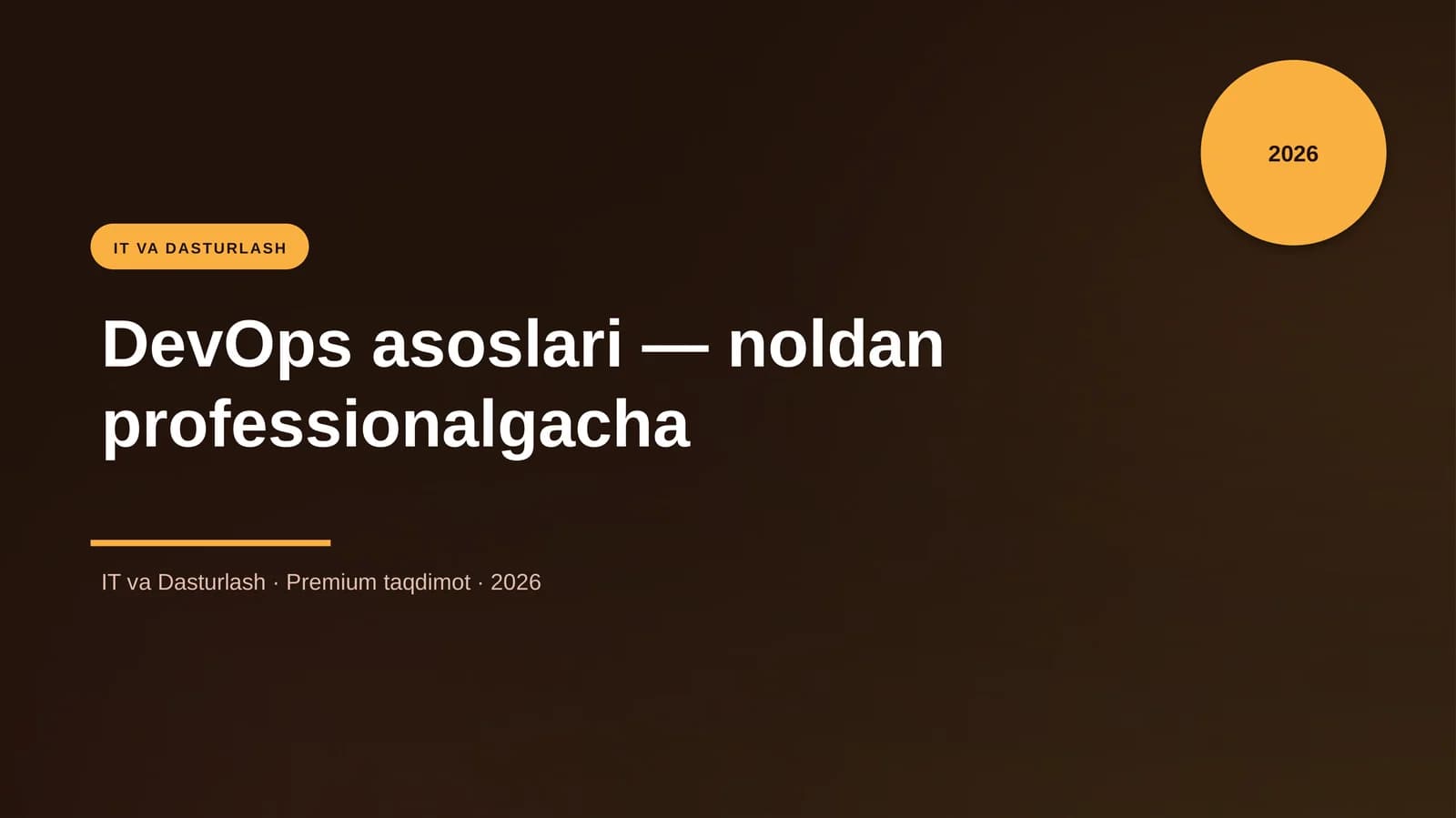 DevOps asoslari — noldan professionalgacha
