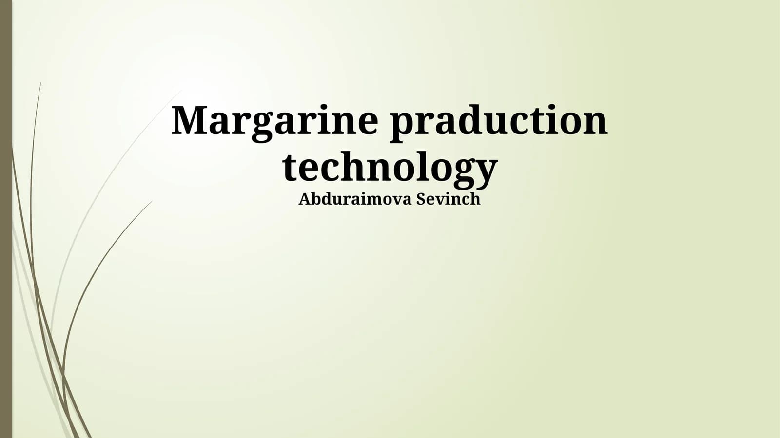 Margarine praduction technology