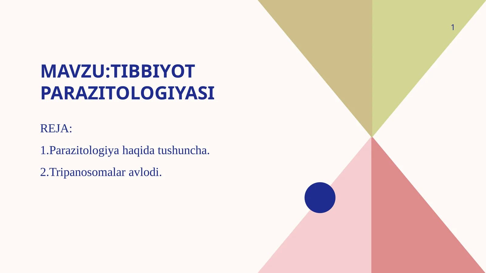 TIBBIYOT PARAZITOLOGIYASI