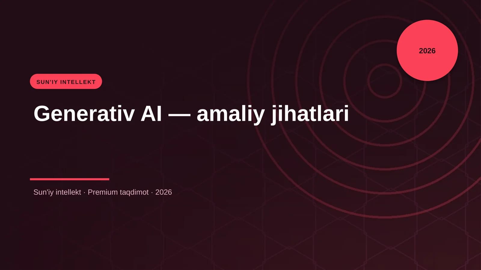 Generativ AI — amaliy jihatlari