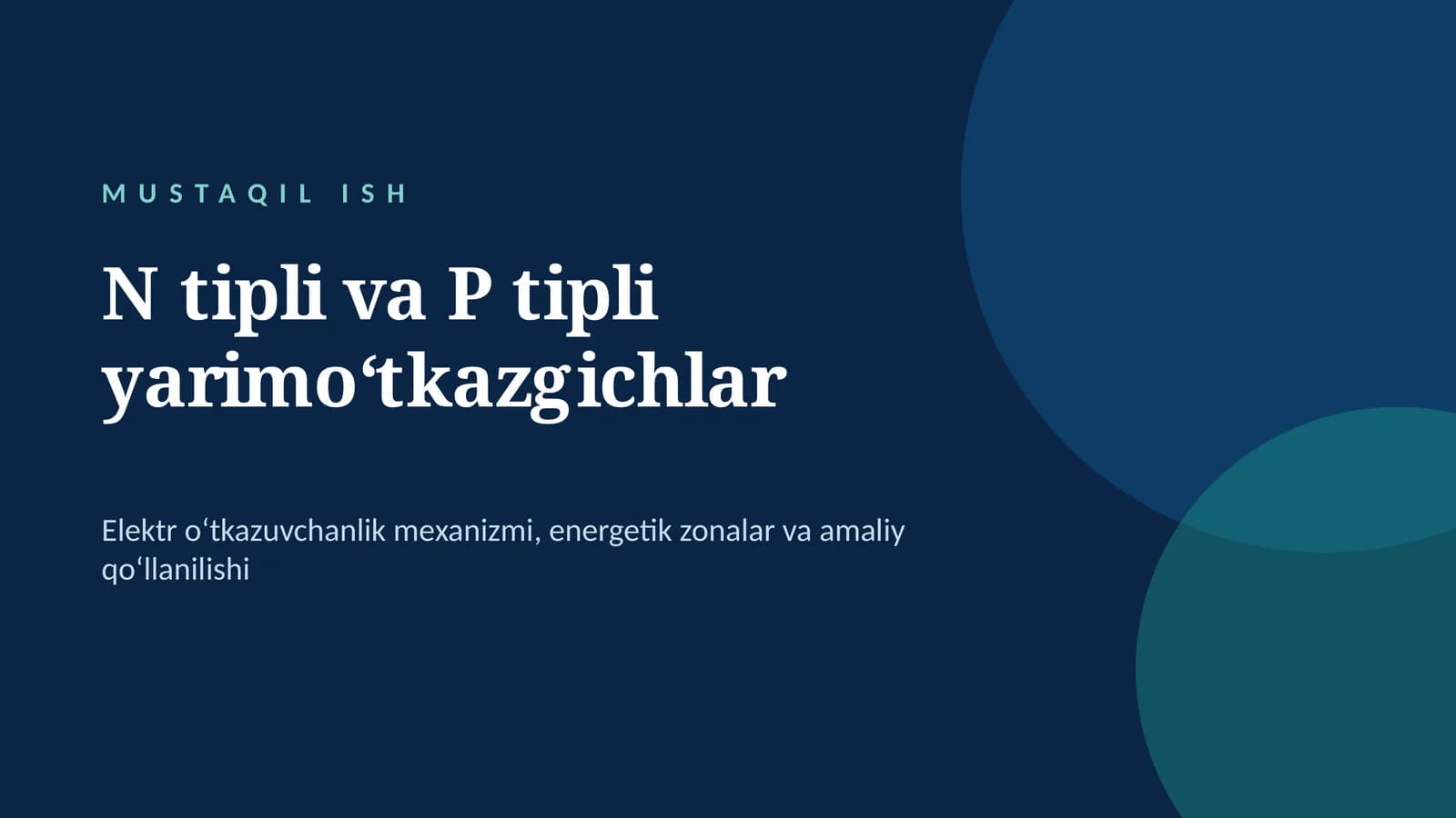 Yarimoʻtkazgichlar