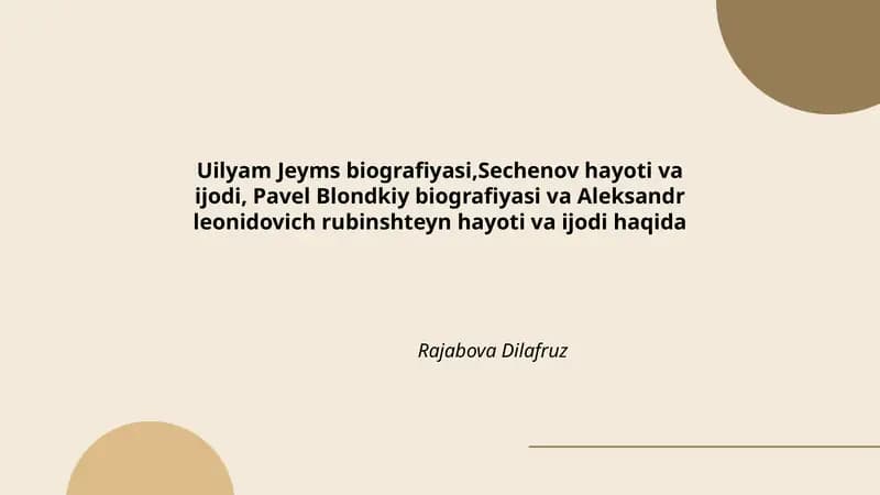 Uilyam Jeyms biografiyasi