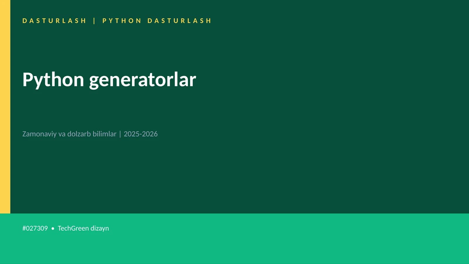 DASTURLASH | PYTHON DASTURLASH