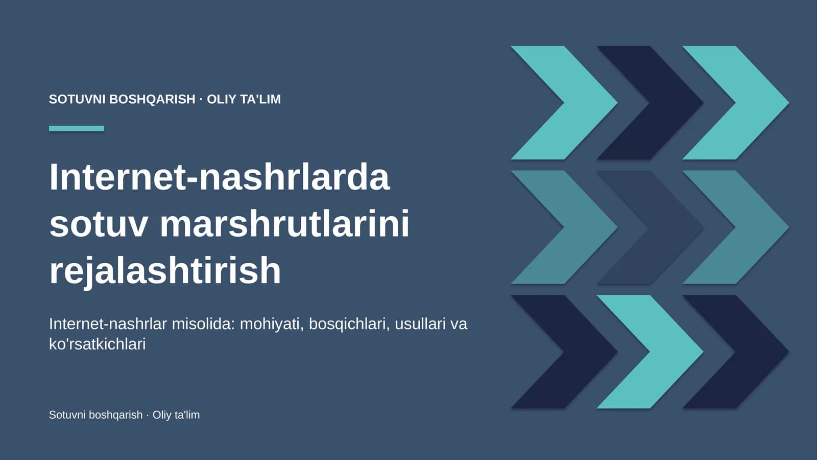 Internet-nashrlarda sotuv marshrutlarini rejalashtirish