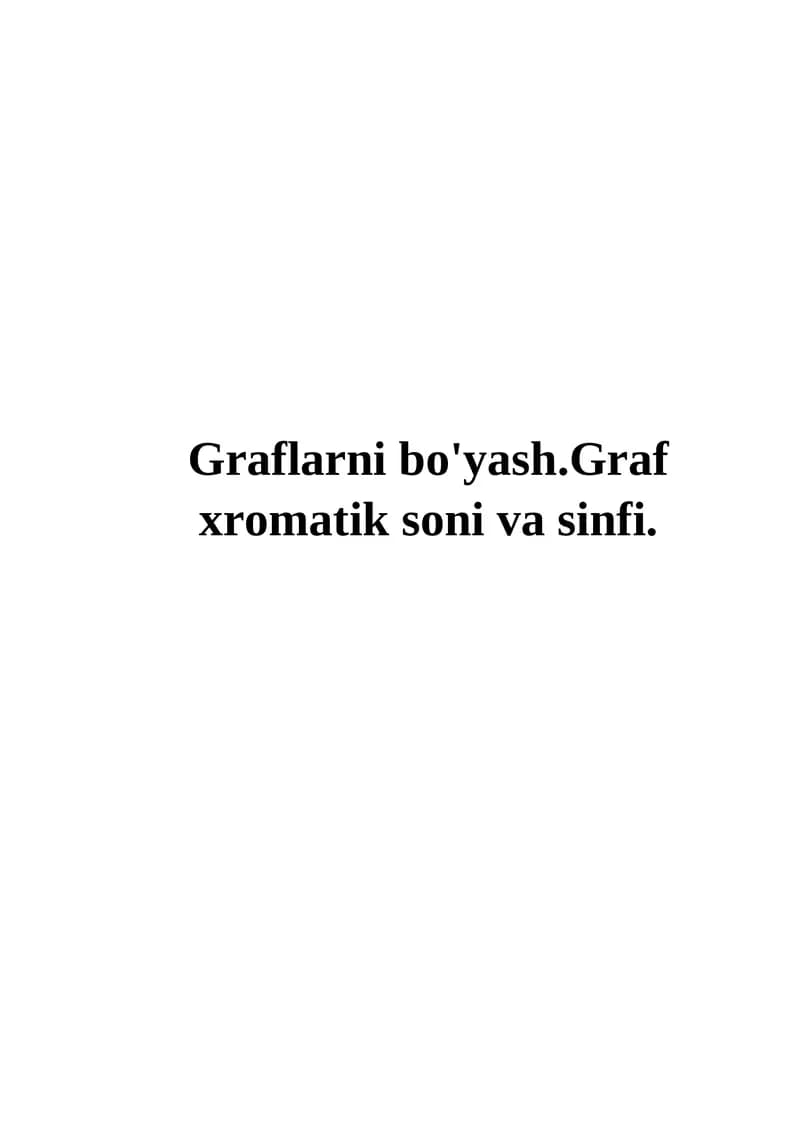 Graflarni bo'yash
