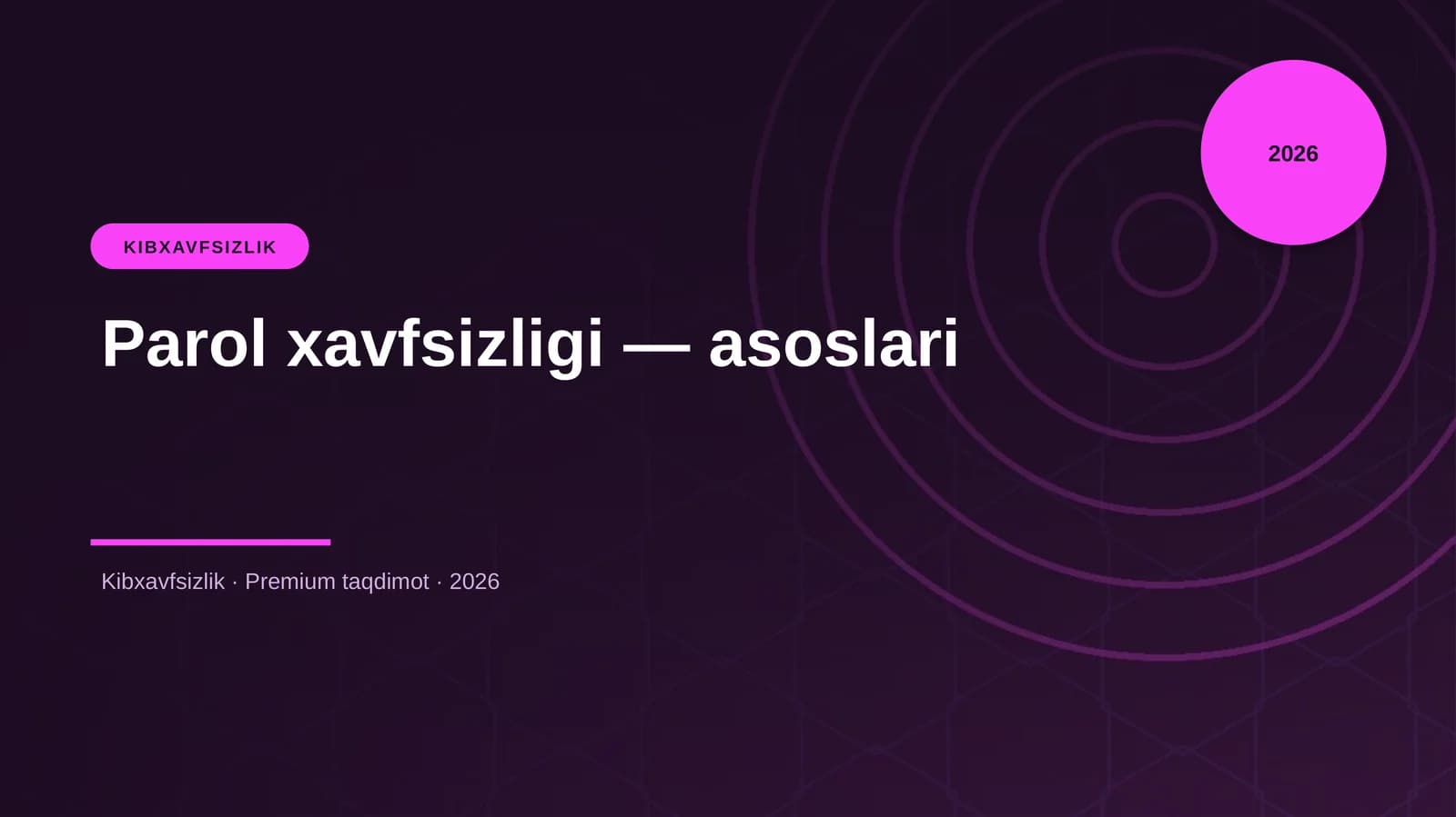 Parol xavfsizligi — asoslari