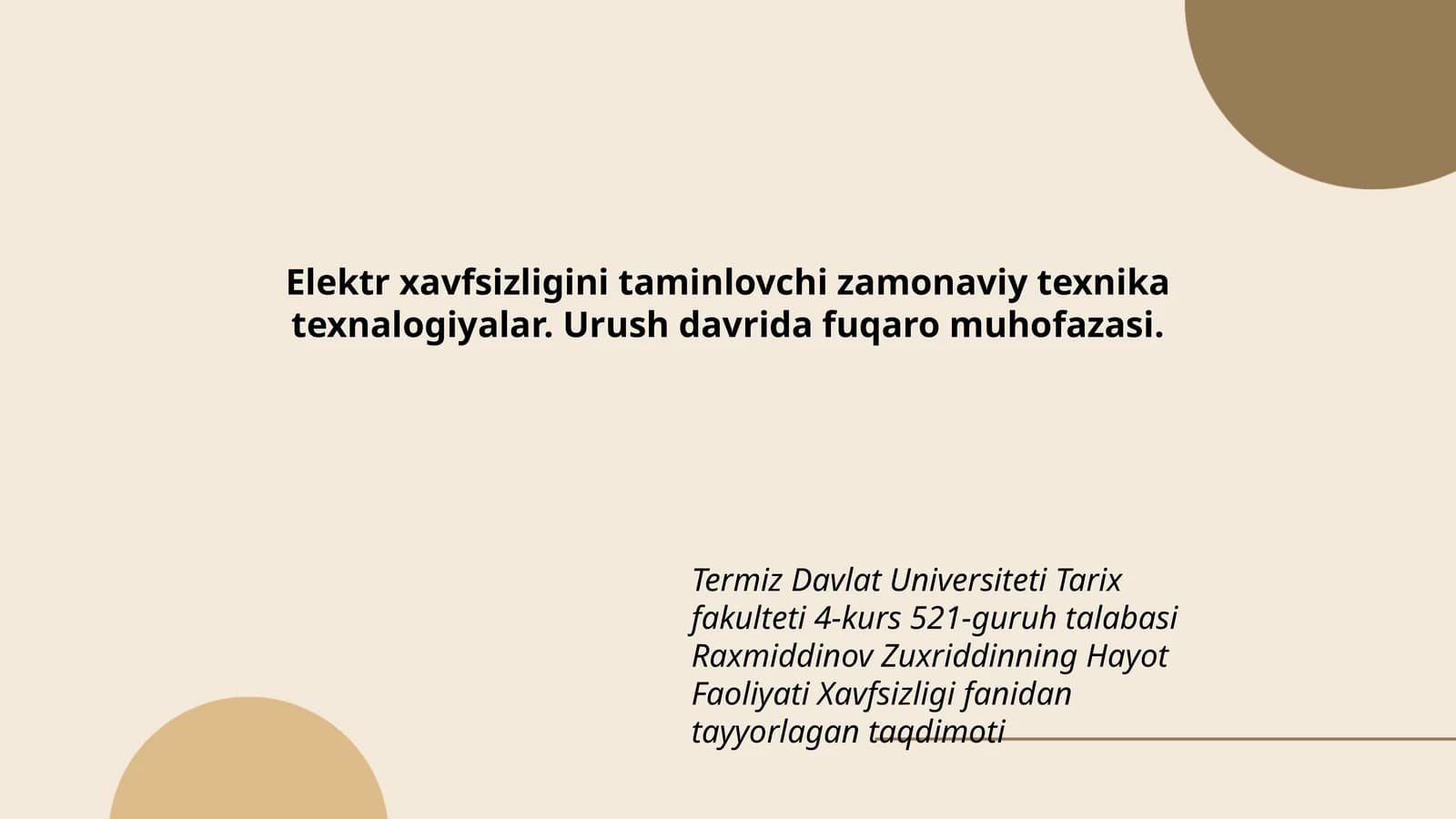 Hayot Faoliyati Xavfsizligi
