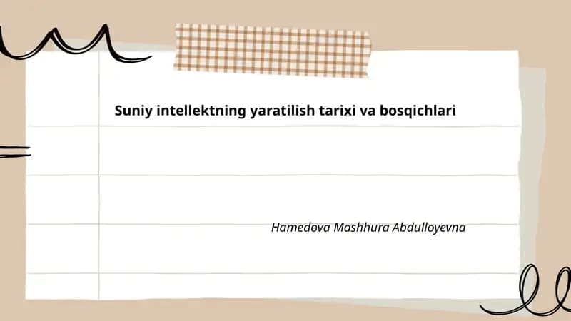Suniy intellektning yaratilish tarixi va bosqichlari