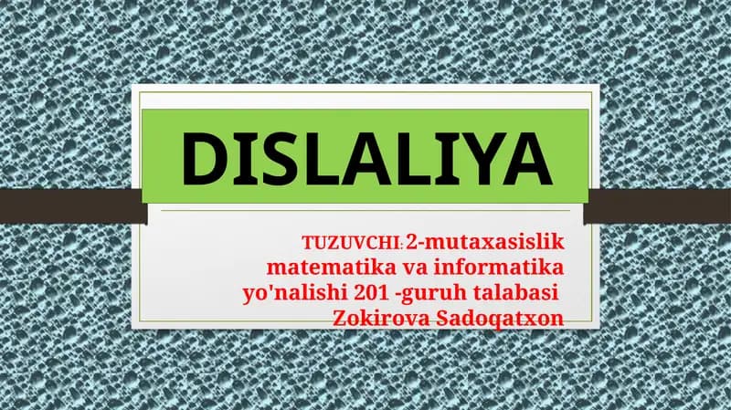 Dislaliya