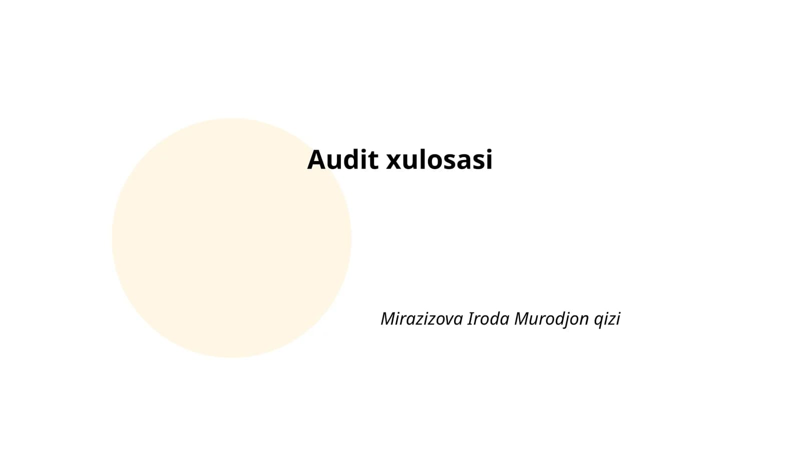 Audit xulosasi
