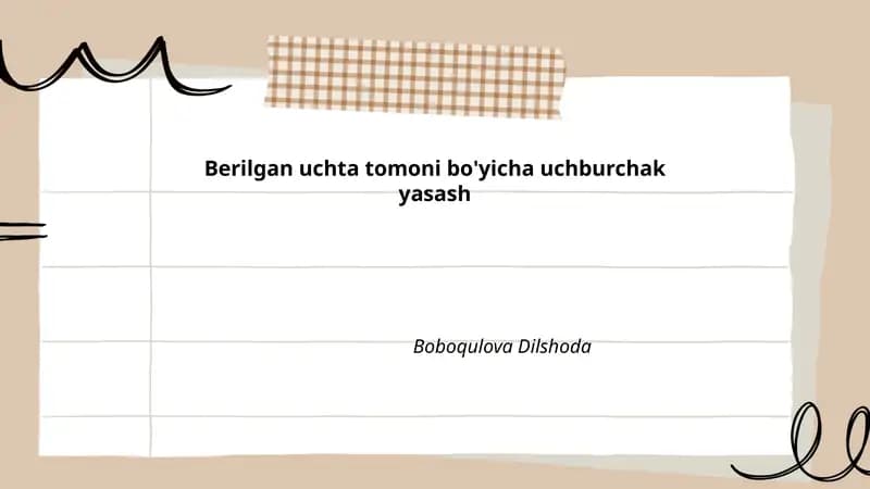 Uchburchakning tasnifi