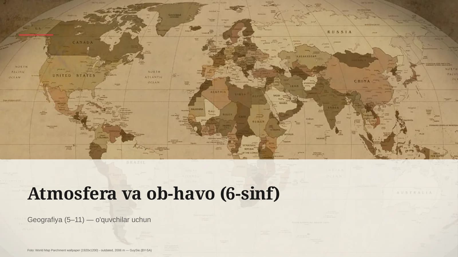 Atmosfera va ob-havo (6-sinf)