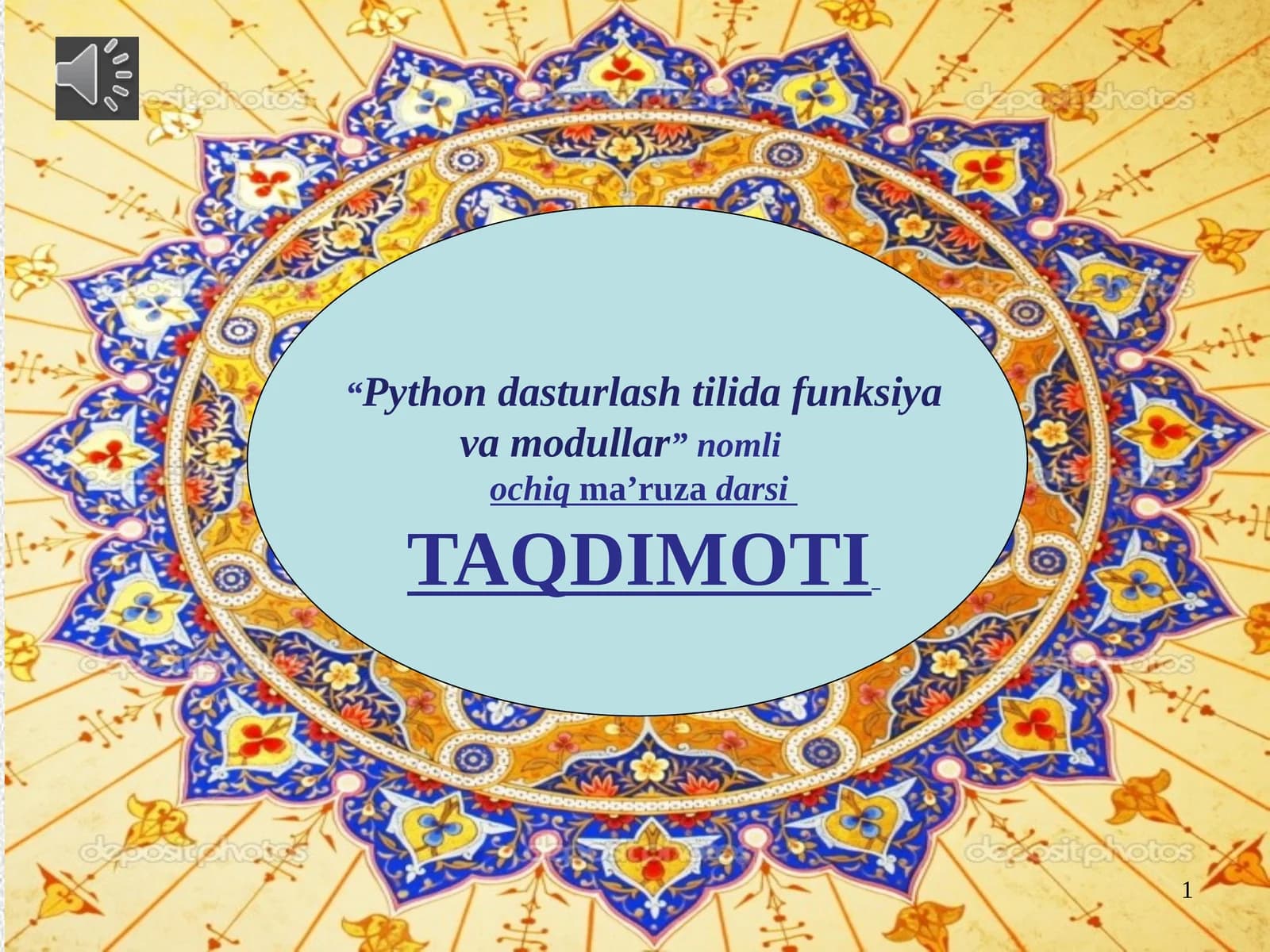Pythondasturlashtilida funksiya va modullar