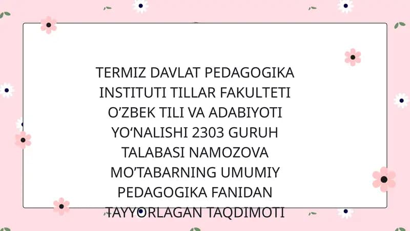 TALABA NAMOZOVA