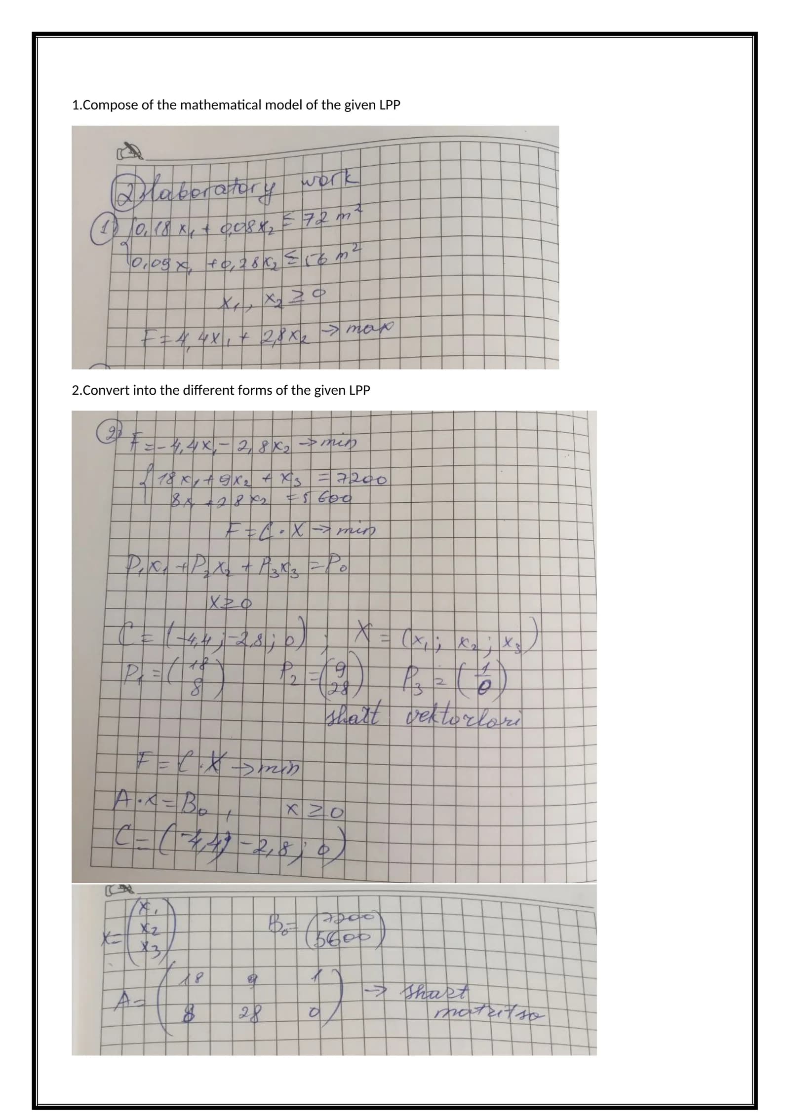 Compose and Solve Linear Programming Problems
