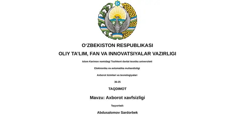 Axborot xavfsizligi