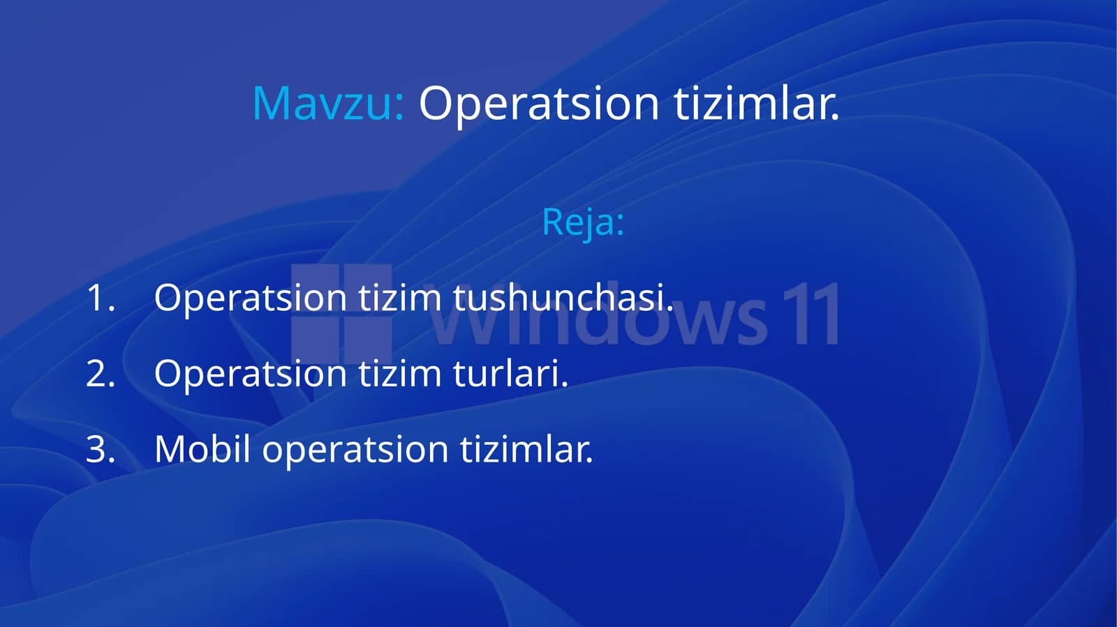 Operatsion tizimlar