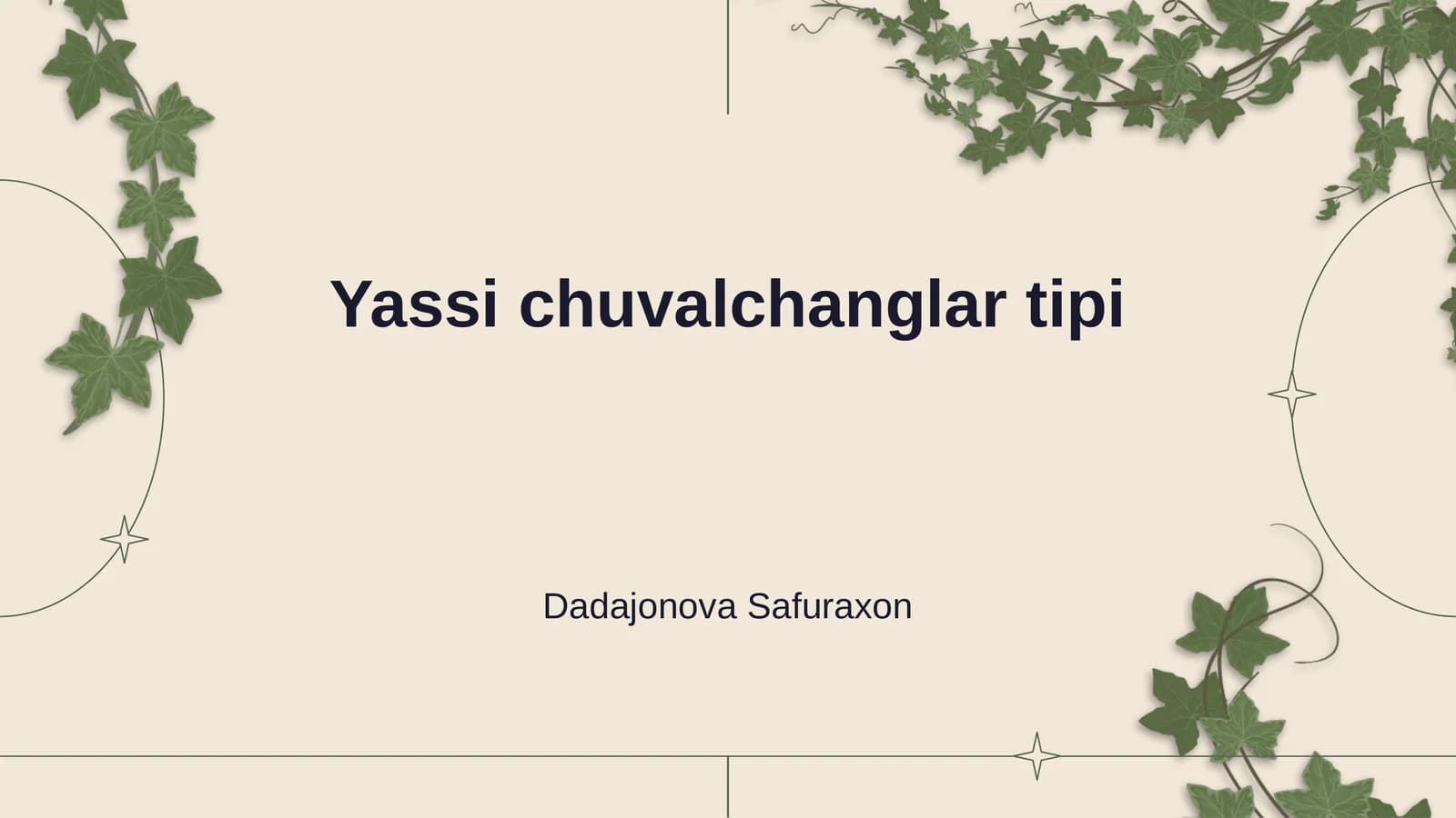 Yassi chuvalchanglar tipi