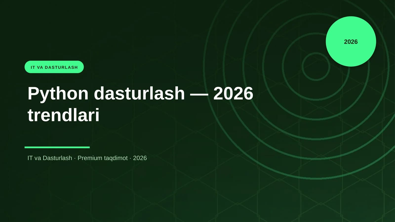 Python dasturlash — 2026 trendlari