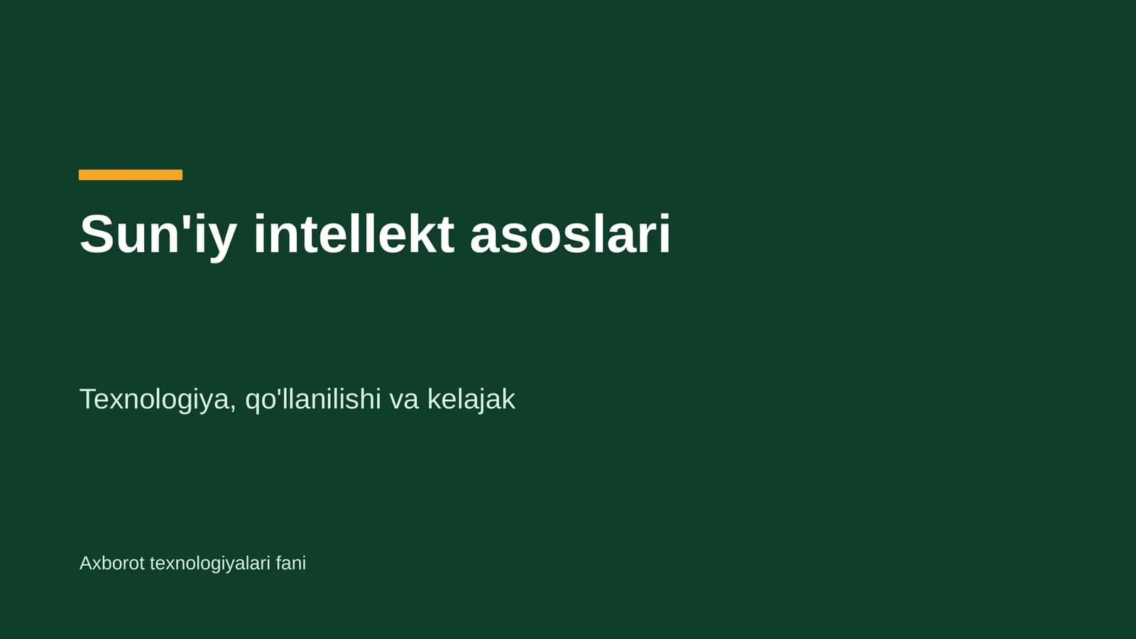 Sun'iy intellekt asoslari