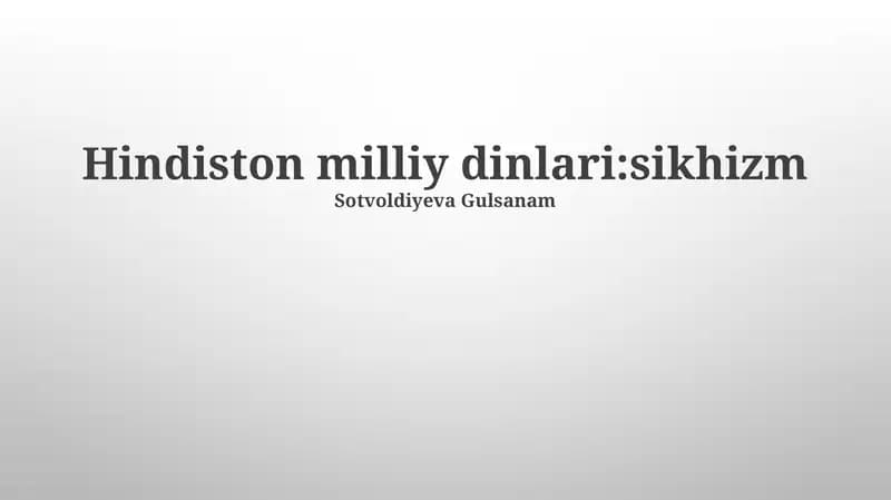 Hinduiston milliy dinlari: Sikhizm