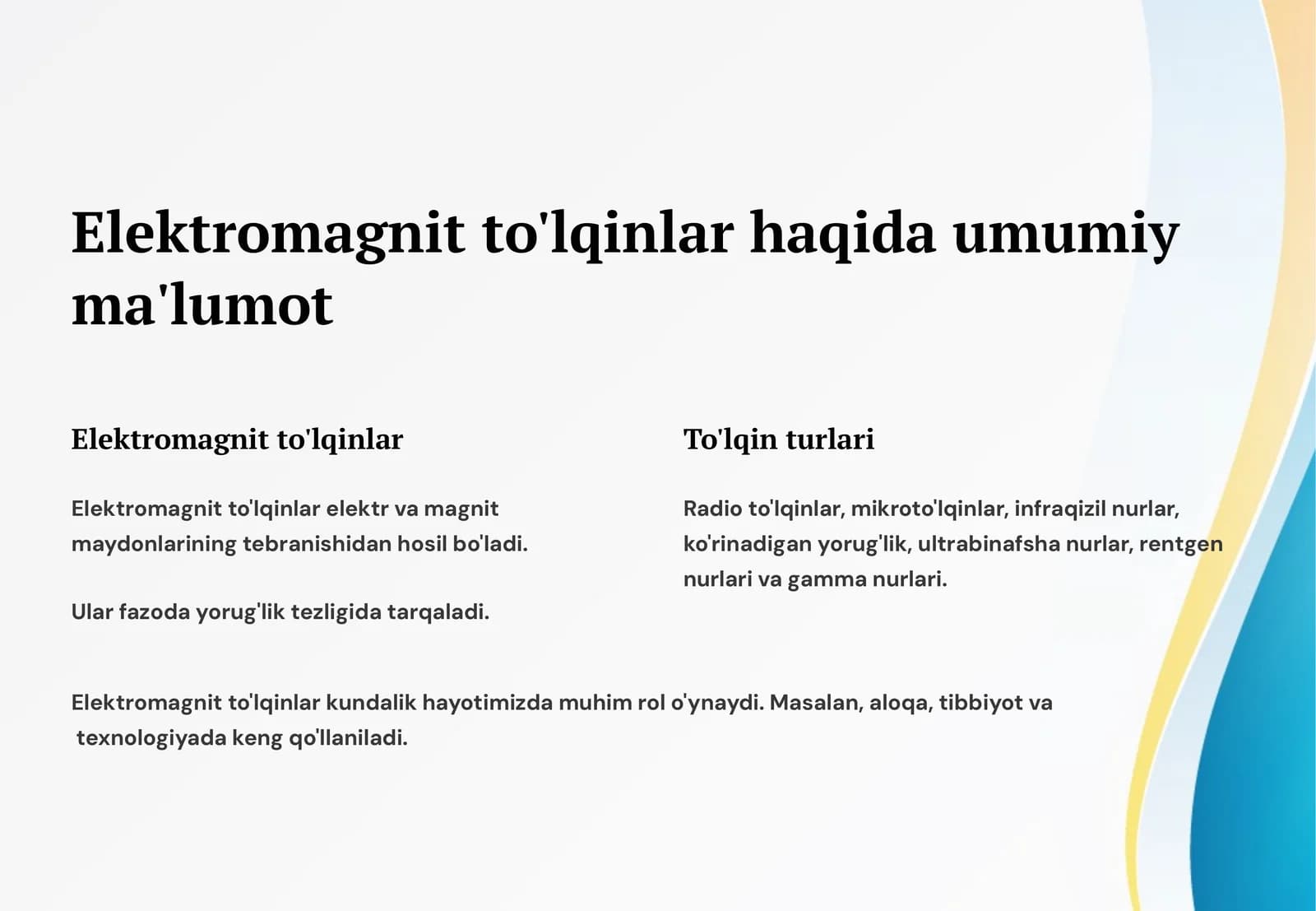 Elektromagnit to'lqinlar