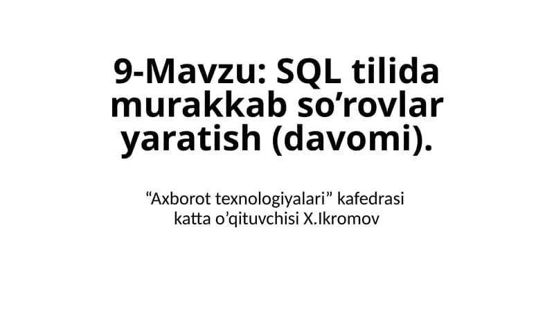 SQL JOIN