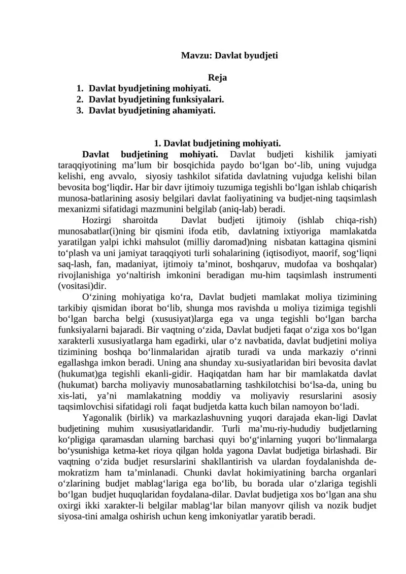 Davlat budjeti
